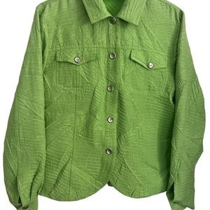 Erin London Womens Jacket Size S Green Long Sleeve Crinkle Jacket